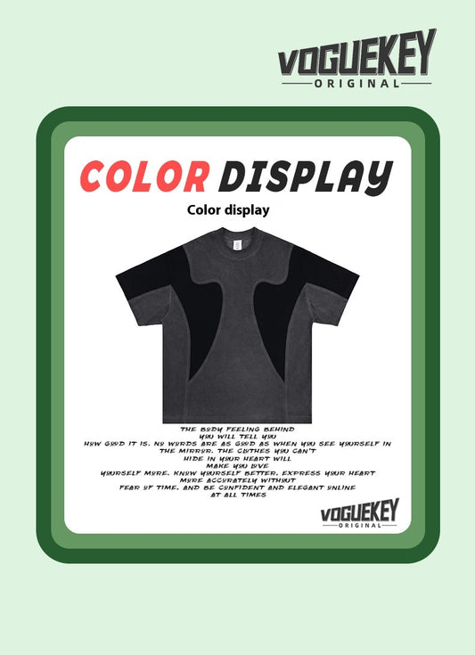 Noctra Retro Distressed Men's T-shirt Washed Structure Contrast Color